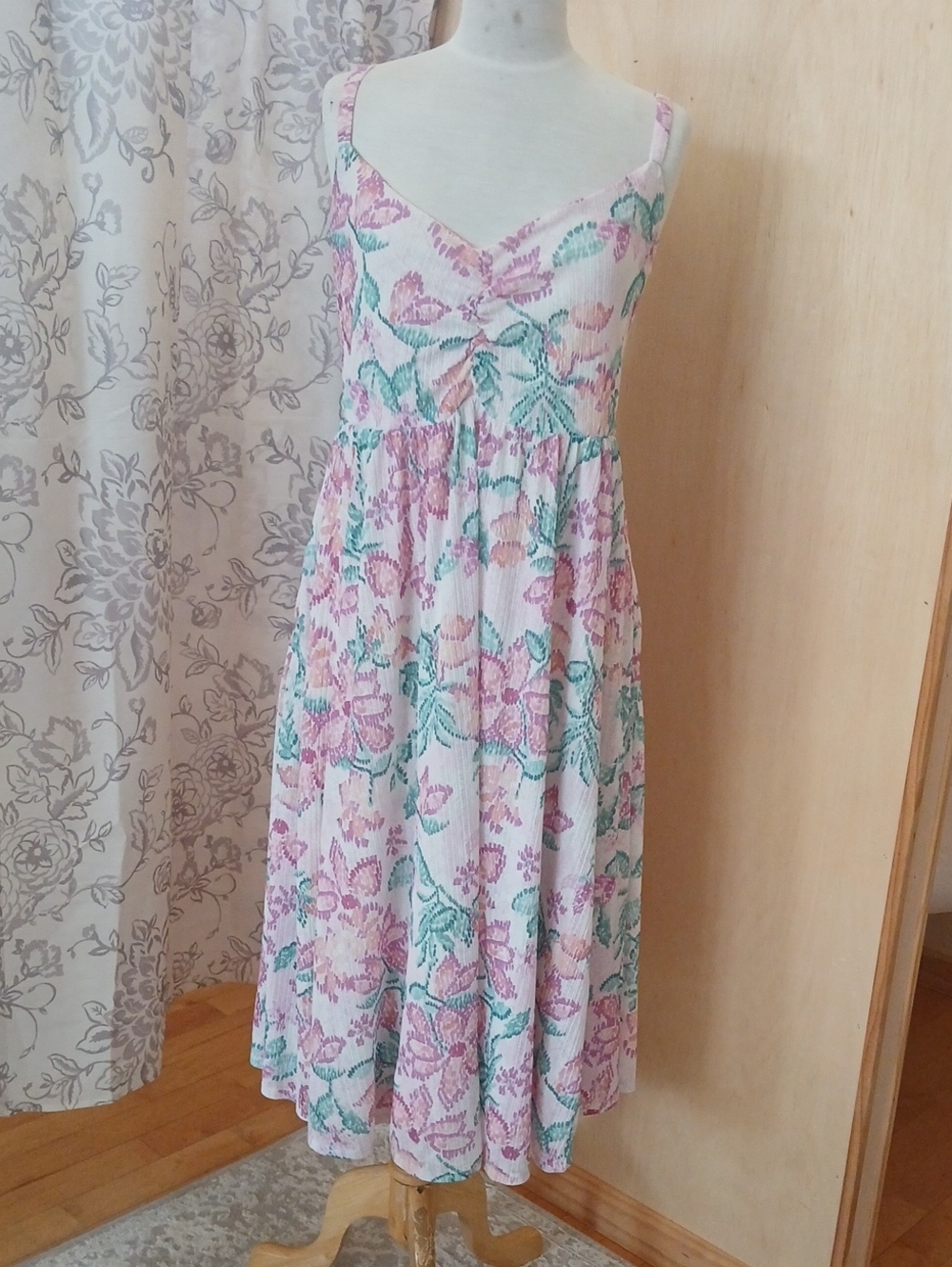 Floral Pink & Green Spaghetti Strap Torrid Dress